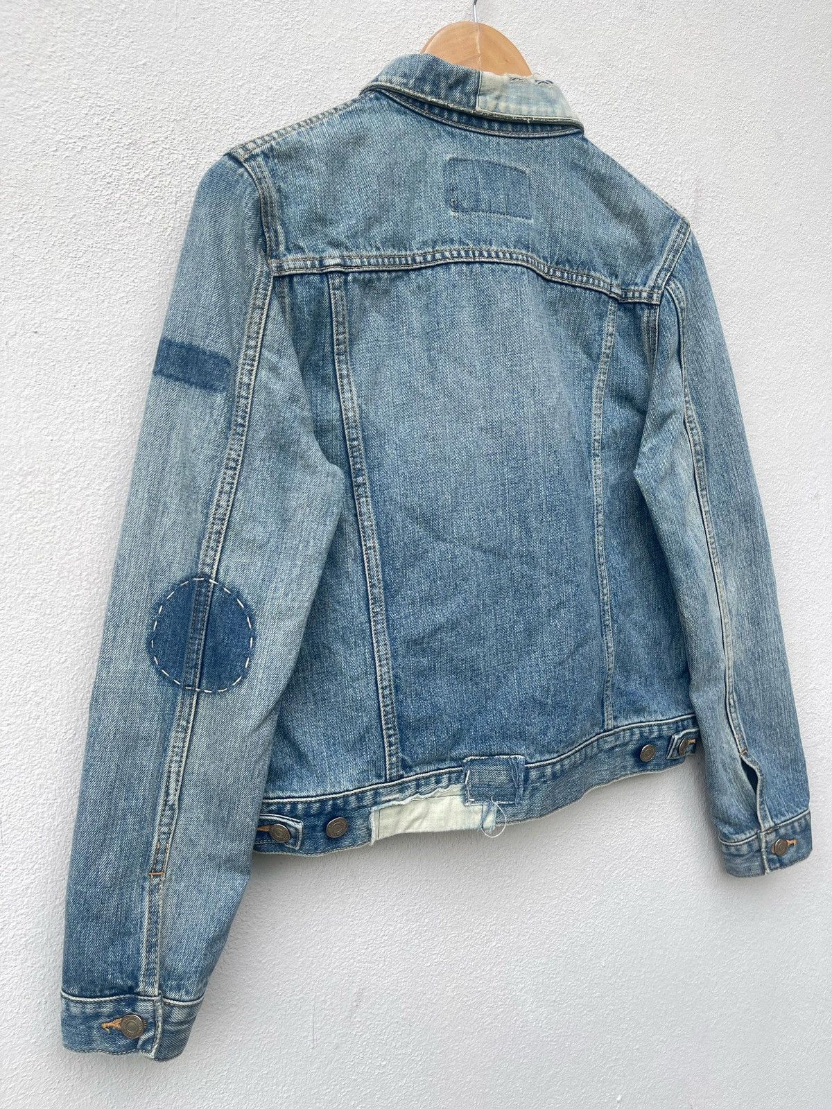 If Six Was Nine × Japanese Brand × Le Grande Bleu (L.G.B.) Ungrid Type-1 Trucker Boro Style Denim Jacket Size US M / EU 48-50 / 2 - 21 Thumbnail