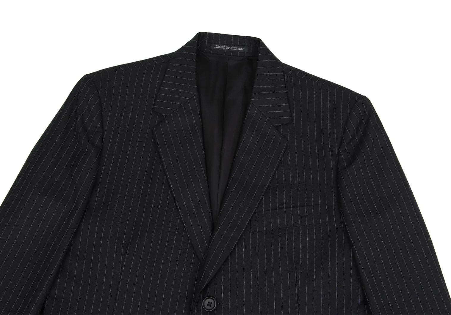 Yohji Yamamoto YOHJI YAMAMOTO COSTUME D'HOMME Wool Chalk Stripe Jacket Size US M / EU 48-50 / 2 - 2 Thumbnail