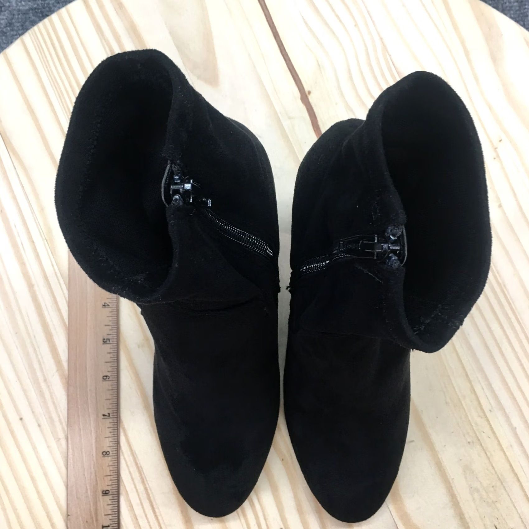 Vintage A New Day Boots Womens 9 Casual Comfort Side Zip Bootie Black Fabric Size US 9 / IT 39 - 5 Thumbnail