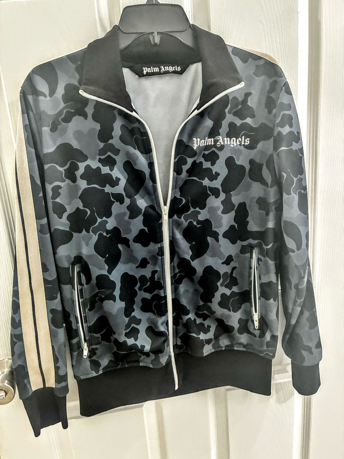 Palm Angels Palm Angels Black/Grey Camo Track Jacket Size M Authentic Size US M / EU 48-50 / 2 - 1 Thumbnail