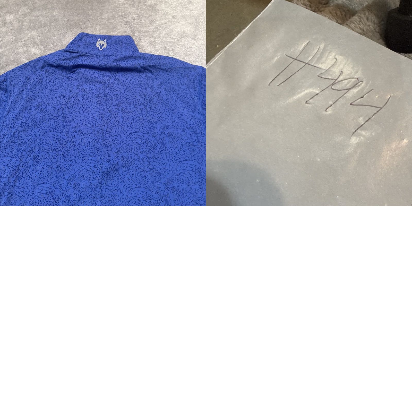 Vintage Greyson Mens Medium Blue Golf Performance Wolf Design 1/4 Zip Pullover Jersey Mock Neck Long Sleeve Shirt Size US M / EU 48-50 / 2 - 8 Thumbnail