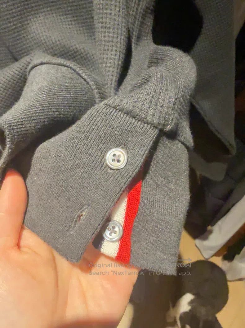 Thom Browne Thom Browne Classic Waffle Exercise Sweatshirt, Dark Grey Size US S / EU 44-46 / 1 - 5 Thumbnail