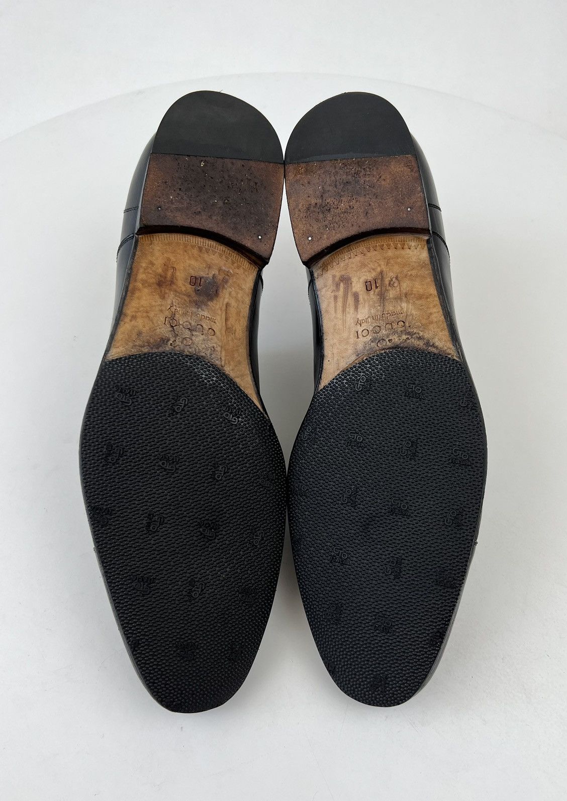 Gucci GUCCI Logo Lace Up Oxfords Leather Shoes Size US 11 / EU 44 - 13 Thumbnail