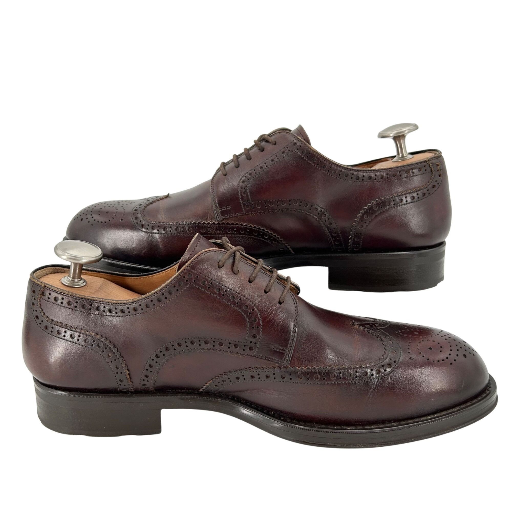 Magnanni Magnanni for Ingledews Mens 10M Burgundy Brown Leather Dress Size US 10 / EU 43 - 5 Thumbnail