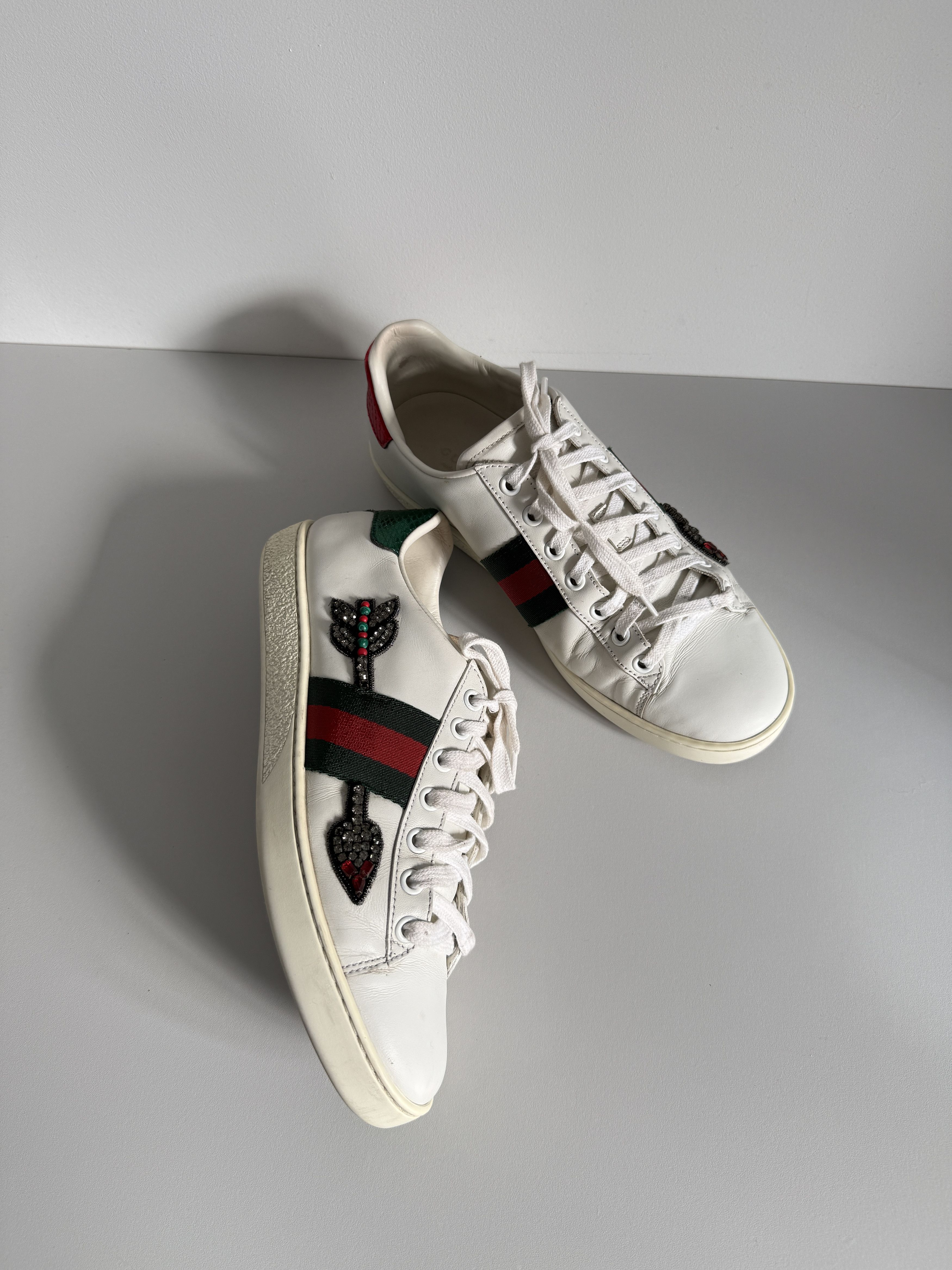 Gucci GUCCI Ace Arrow White Leather Sneakers Size US 8 / IT 38 - 2 Thumbnail