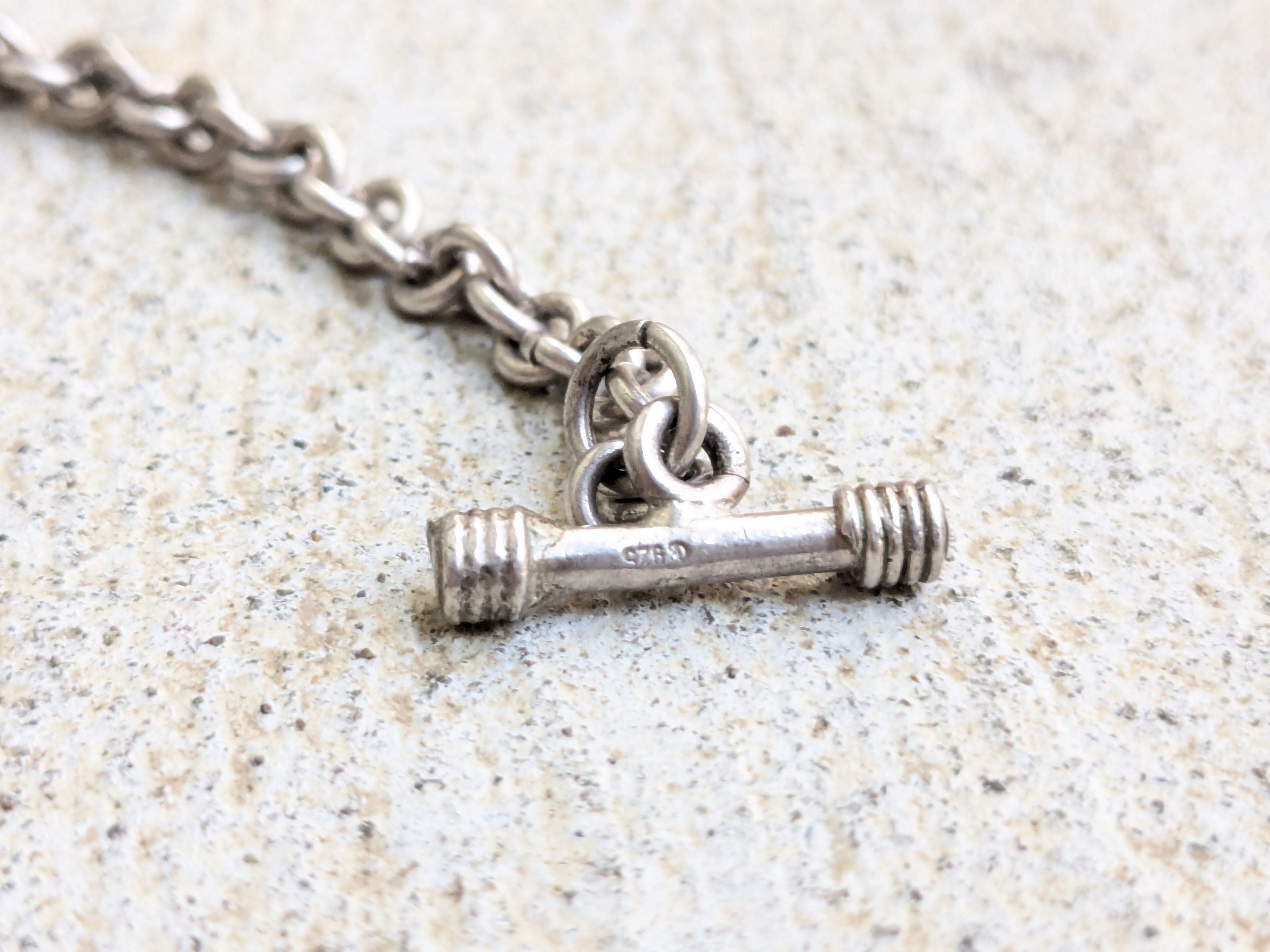 Jewelry Vintage Sterling Silver Bracelet Rolo Round 8.25" Chain Link Size ONE SIZE - 8 Thumbnail