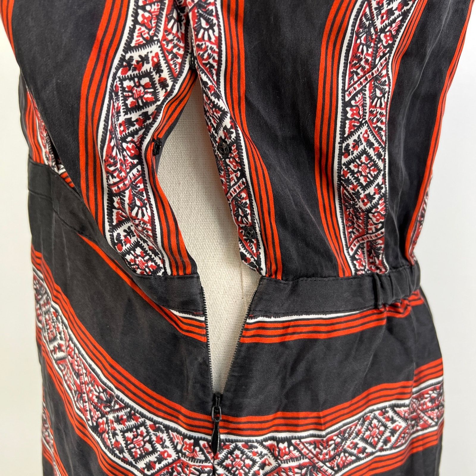 Veronica Beard Veronica Beard Ivy Flounce Silk Mini Dress Printed Striped Size M / US 6-8 / IT 42-44 - 6 Thumbnail