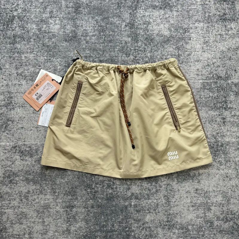 Miu Miu Miu Miu Khaki Cotton Women's Skirt 0089 Size 28" / US 6 / IT 42 - 1 Thumbnail