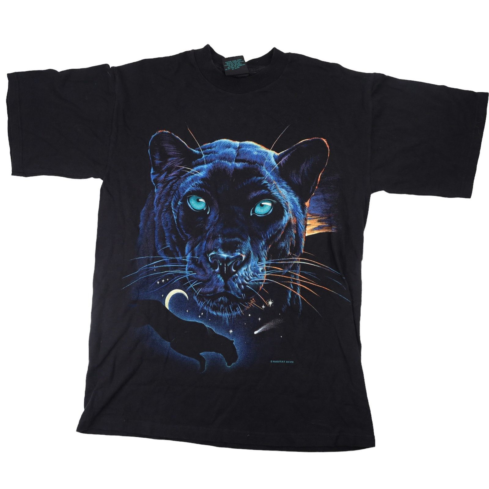 Vintage Vintage Habitat Black Jaguar Night Scene Graphic T Shirt Size US M / EU 48-50 / 2 - 1 Thumbnail