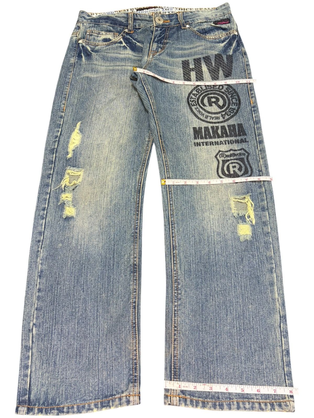 Dsquared2 Vintage Japanese Brand Printed Distressed Jeans Size 32" / US 10 / IT 46 - 8 Thumbnail
