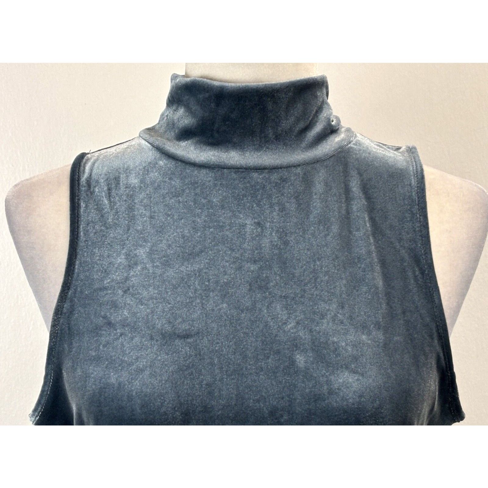 Velour Torn By Robby Kobo Velour Shirt Top Women's Medium Blue Sleeveless Peplum Size M / US 6-8 / IT 42-44 - 5 Thumbnail