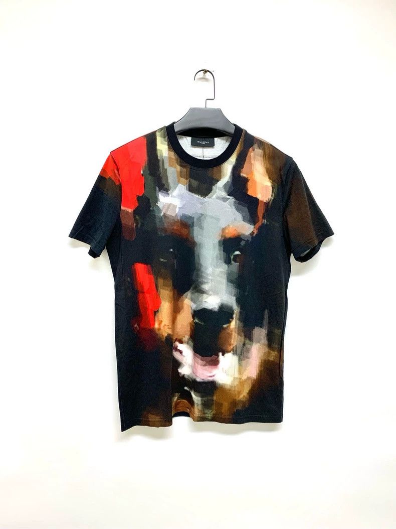 Givenchy Givenchy Oil Painting Dog Head T-Shirt 2506-Nextarrow Size US M / EU 48-50 / 2 - 1 Thumbnail