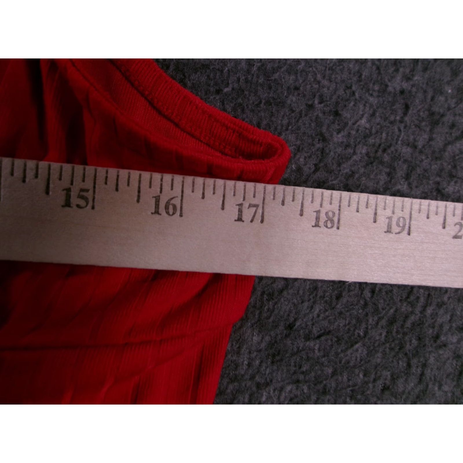 Vintage No Boundaries Womens Tank Cami 2XL Red Ribbed Button Front Ruffle Straps Stretch Size XXL / US 16-18 / IT 52-54 - 3 Thumbnail