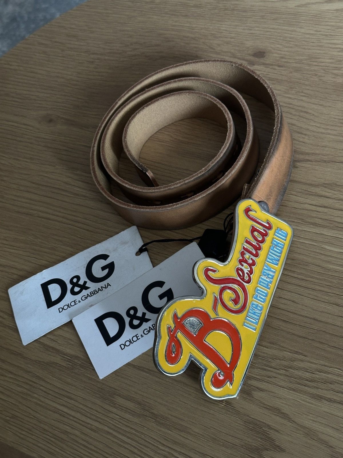 Dolce & Gabbana Vintage 2000’s Dolce & Gabbana “B-Sexual” Y2k Leather Belt Size ONE SIZE - 2 Thumbnail
