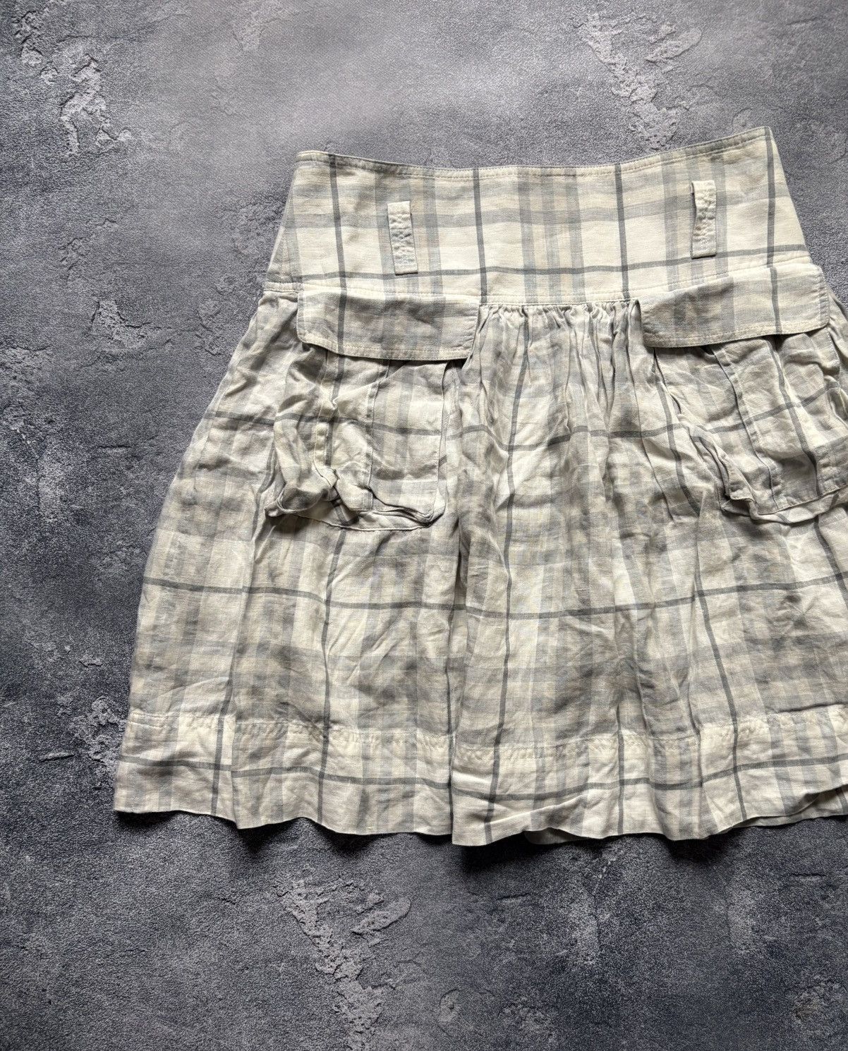 Burberry Vintage Burberry Luxury Nova Check Pocket Linen Skirt Size 26" / US 2 / IT 38 - 3 Thumbnail