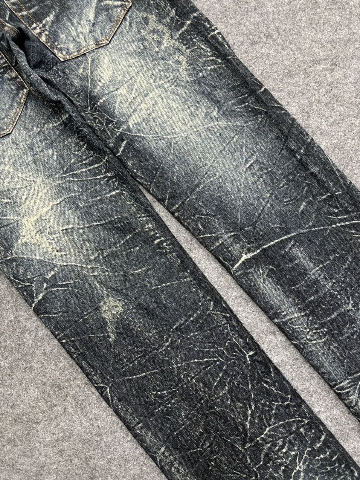 Japanese Brand 💥Double Waist💥Crazy Fades Nylaus Doube Waist Denim F528 Size US 32 / EU 48 - 20 Thumbnail