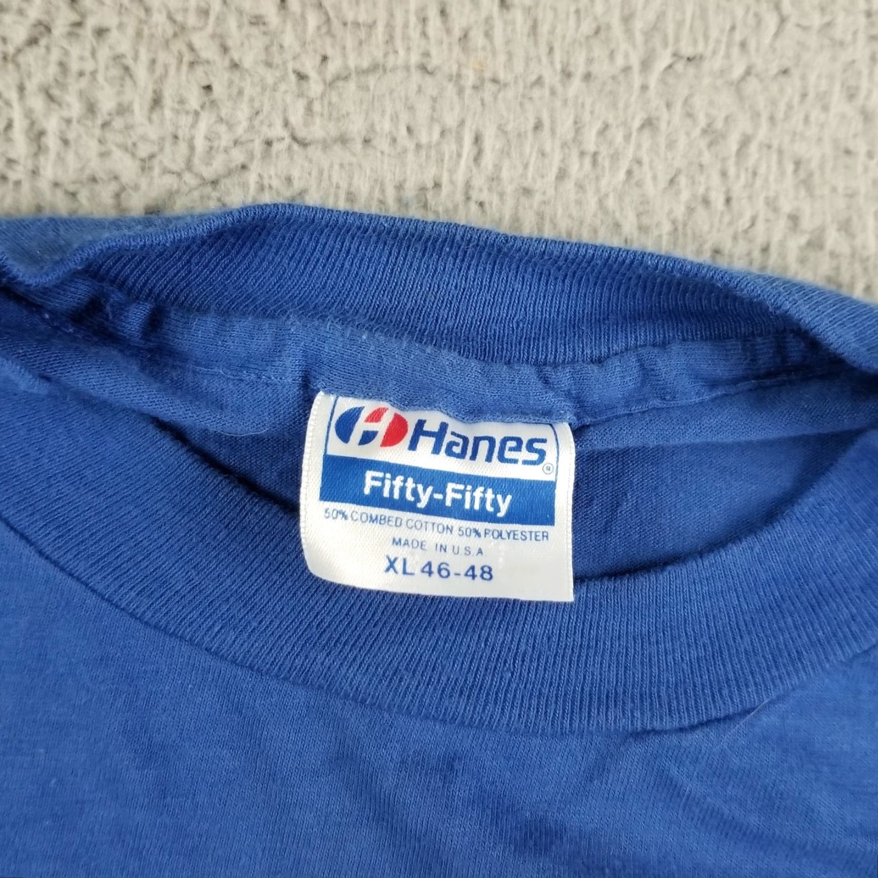 Hanes VINTAGE 80s Hanes Portland Police Shirt Adult Large Blue Grunge Short Sleeve Crew Neck Mens Size US L / EU 52-54 / 3 - 5 Thumbnail