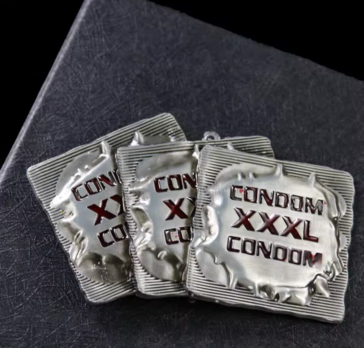 Japanese Brand Punk Style "TRIPLE X C*NDOM" belt buckle ( no belt ) Size ONE SIZE - 2 Thumbnail