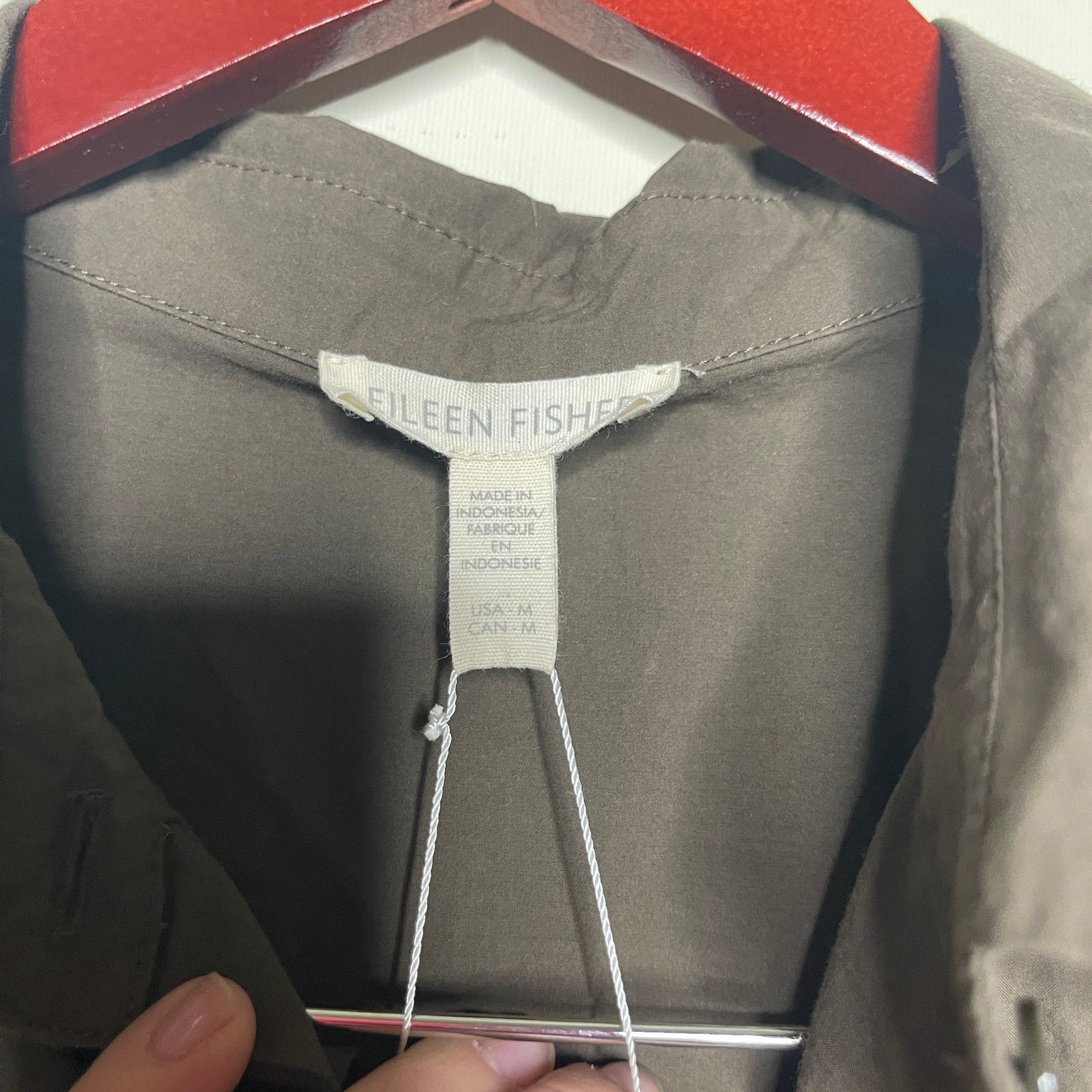 Eileen Fisher Eileen Fisher Brown Washed Poplin Classic Collar Long Shirt Size M / US 6-8 / IT 42-44 - 3 Thumbnail