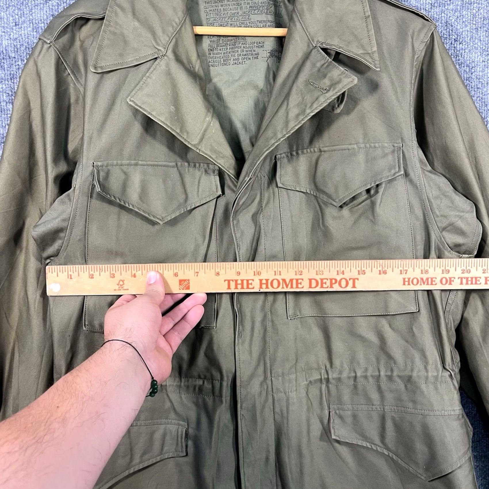 Vintage VINTAGE M-1943 WW2 US Army M-1943 Field Jacket Coat 38L Green Cotton Canvas Military Jacket Mens USGI Size US XXS / EU 40 - 2 Thumbnail