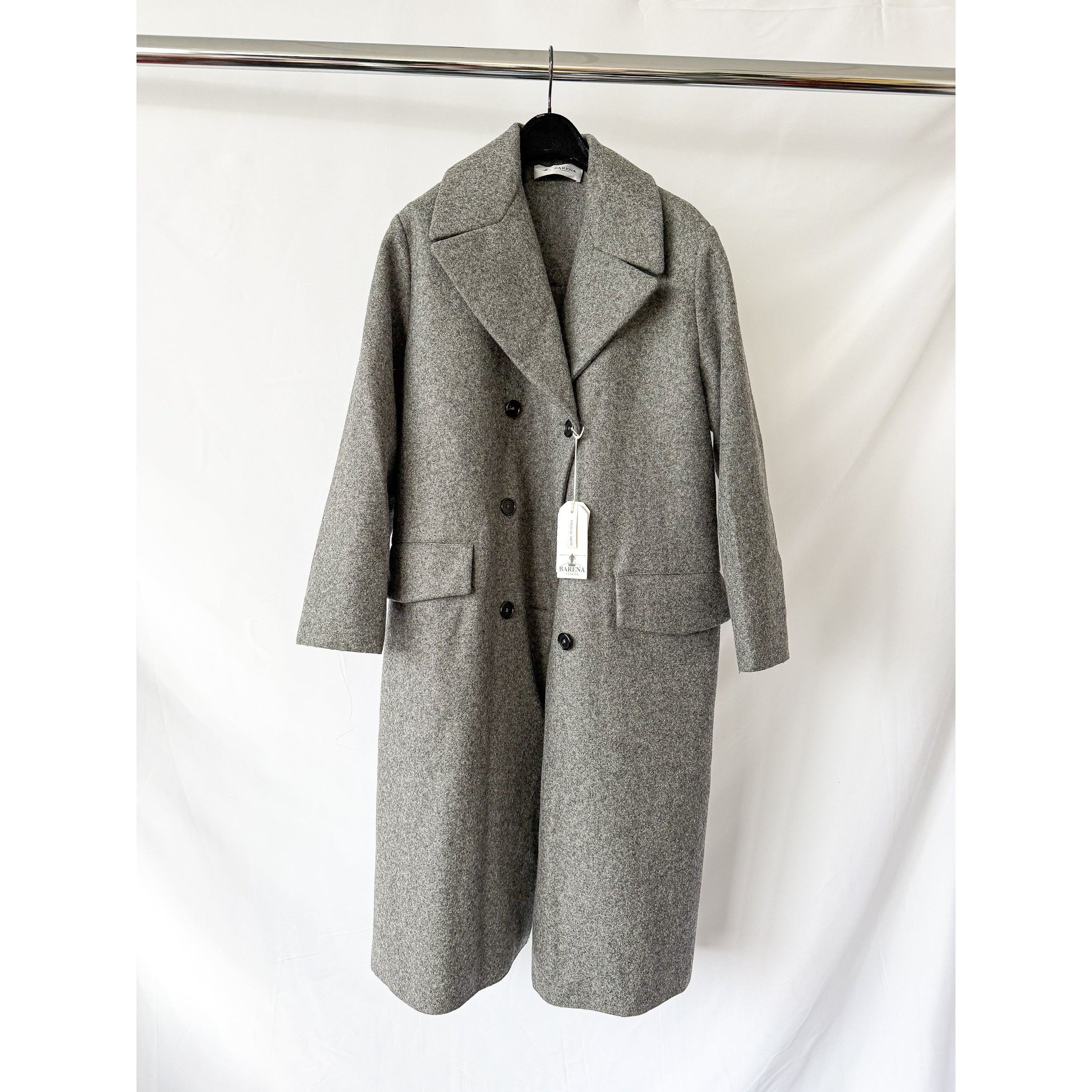 Barena Barena Grey Double Breasted Gazabin Granelo Coat Size US L / EU 52-54 / 3 - 1 Thumbnail
