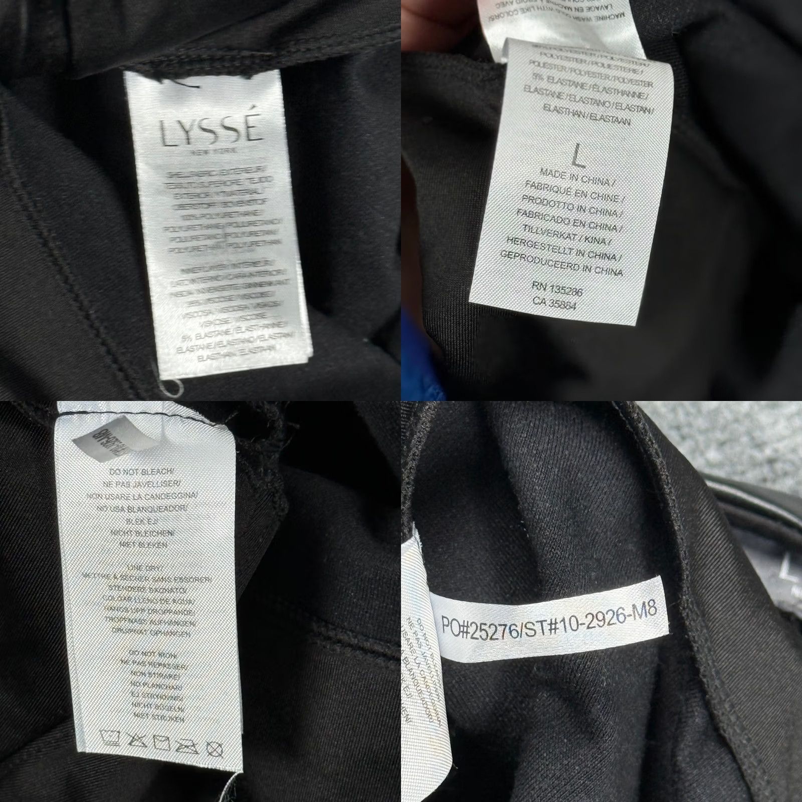 Tudor LYSSE New York Black Faux Leather Moto Pants Ribbed Pintuck Stretch Jogger Leggings Womens L Size 36" / US 14 / IT 50 - 8 Thumbnail