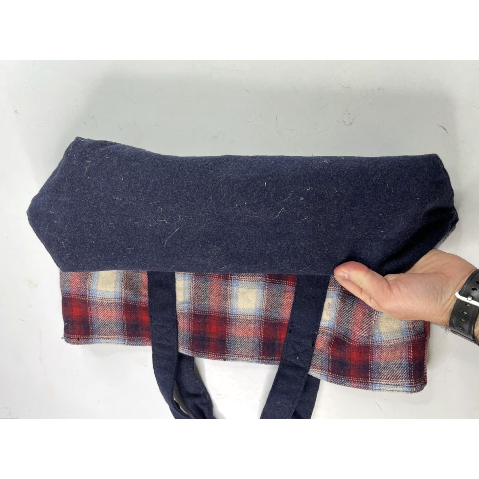 Pendleton VINTAGE Gap + Pendleton Blue Red Multi Plaid Wool Tote Shopping Bag Unisex Size ONE SIZE - 3 Thumbnail
