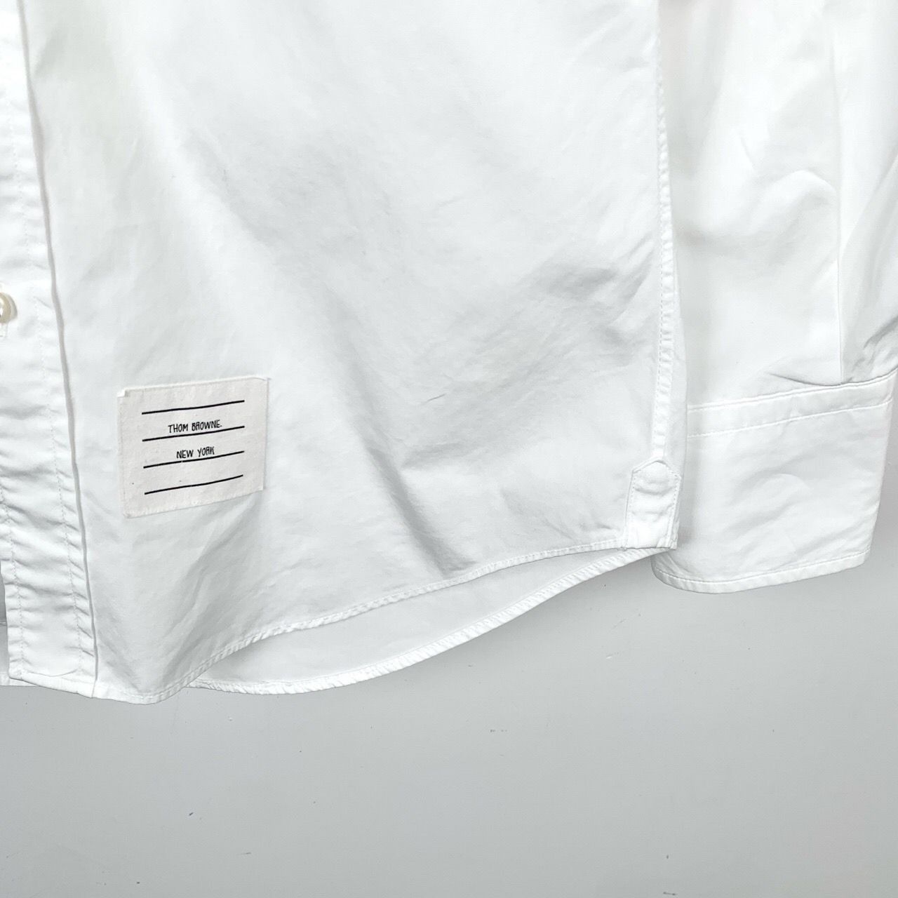Thom Browne Thom Browne White Cotton Long-Sleeve Shirt W/ Red & Black Ar Size S / US 4 / IT 40 - 5 Thumbnail