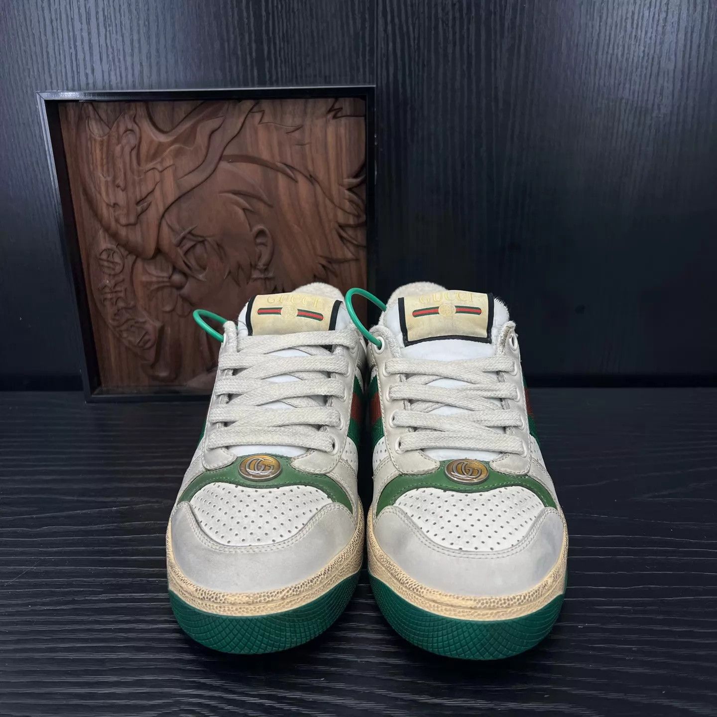 Gucci Gucci Gray Green No Logo Distressed Sneaker 1x 36 Women's Size US 5.5 / IT 35.5 - 4 Thumbnail