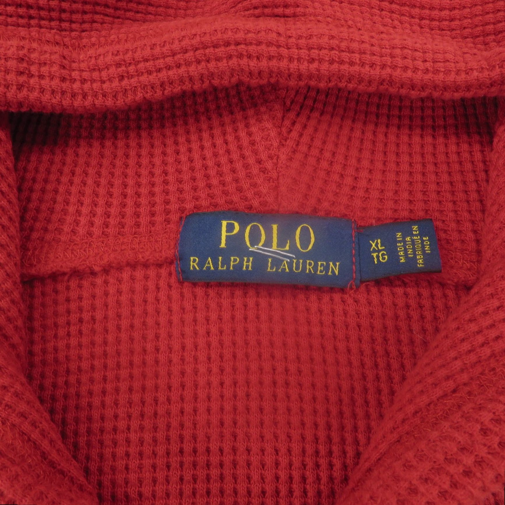 Polo Ralph Lauren Polo Ralph Lauren Hoodie Mens XL Red Waffle Thermal Pony Pullover Sweatshirt Sweater Knit Crew Neck Hooded Pockets Logo Embroidered Size US M / EU 48-50 / 2 - 4 Thumbnail
