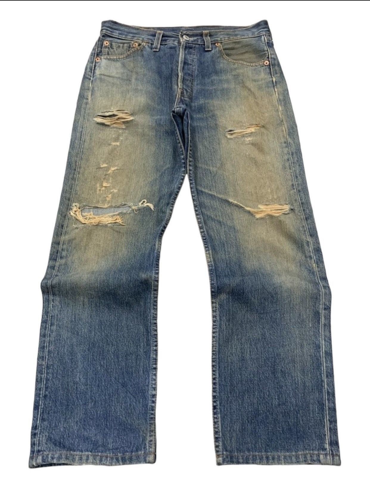 Levi's Vintage Levis UK Made Mud Wash Distressed Denim Pant (AC11) Size US 29 - 3 Thumbnail