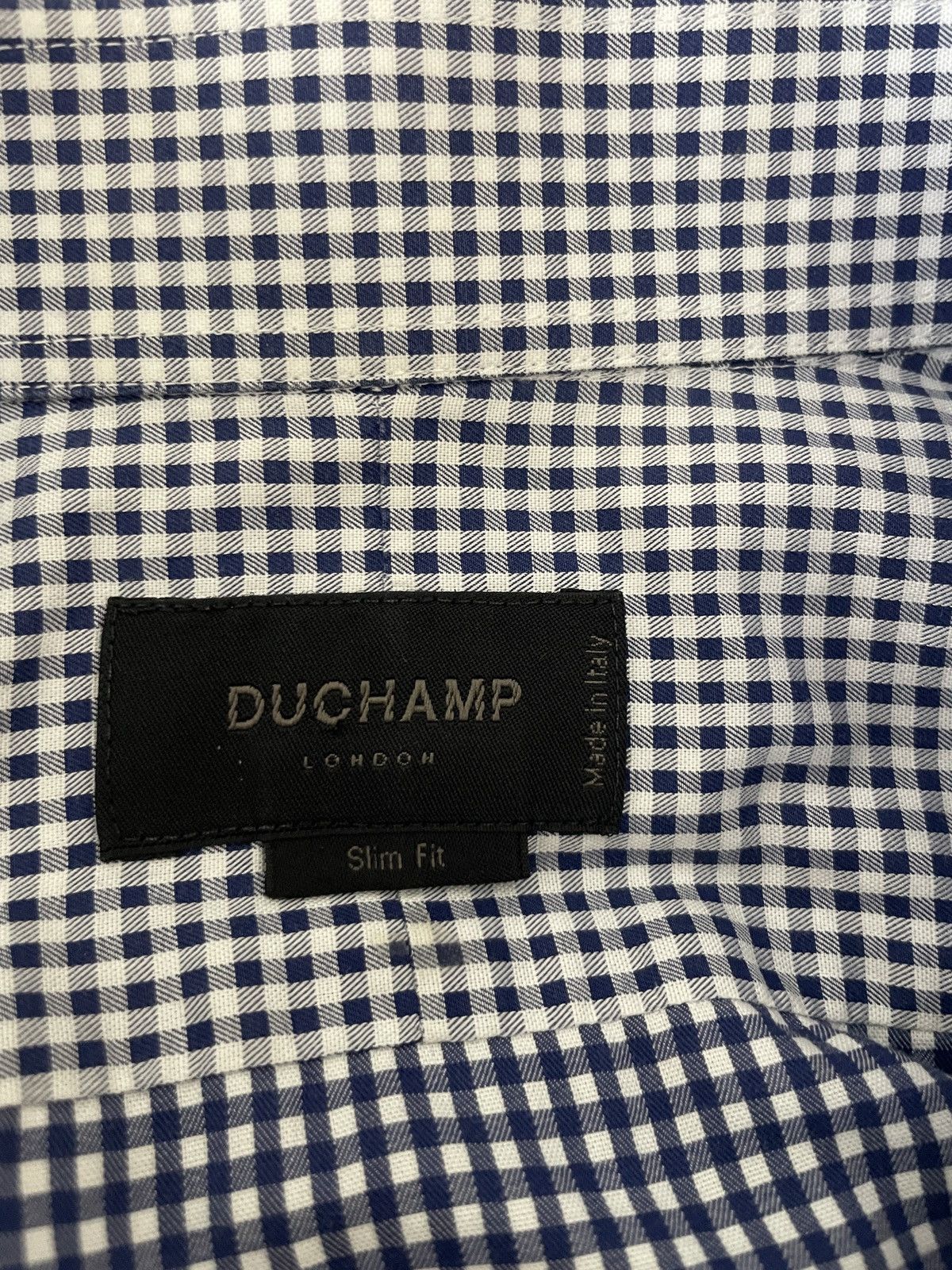Duchamp London Mini Check Spread collar FC slim fit dress shirt 17.5 x 36 Size US XL / EU 56 / 4 - 7 Thumbnail
