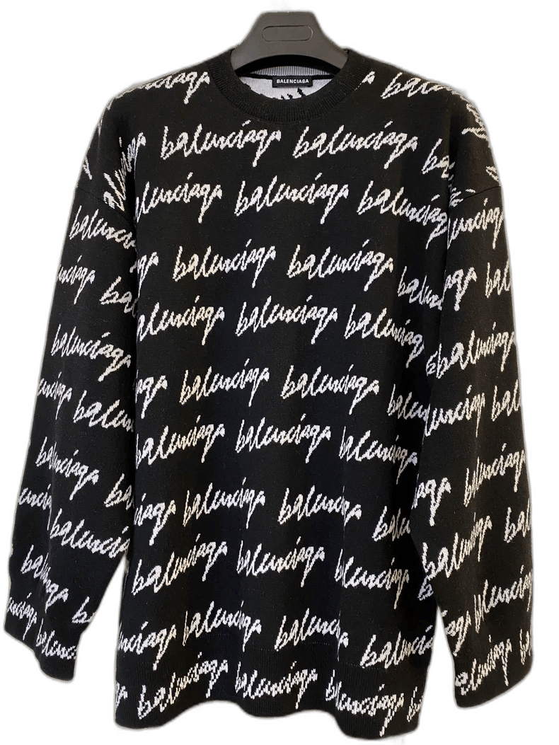 Balenciaga Signature Logo Loose Knit Sweater-yf