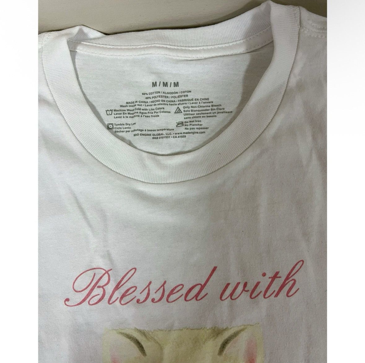 Japanese Brand White ‘Blessed with Beauty and Rage’ Tee T-Shirt Top Size M🎀 Size US M / EU 48-50 / 2 - 3 Thumbnail