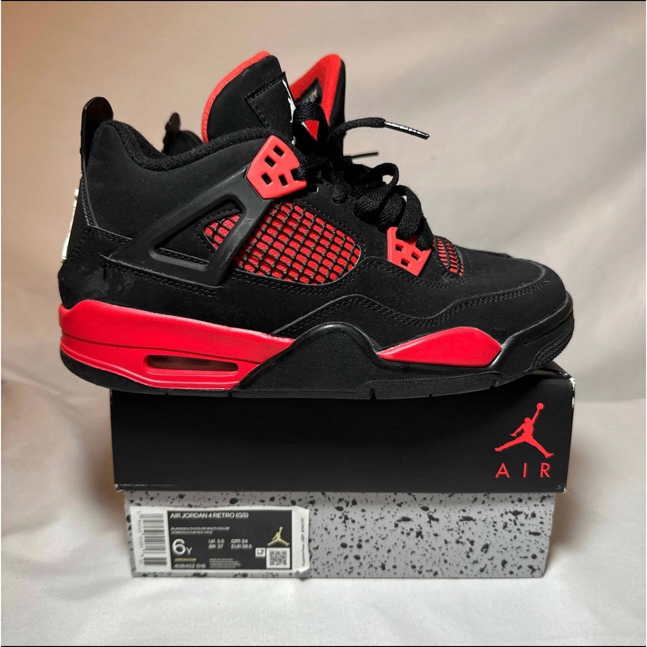 Jordan Brand × Nike Size 6 - Nike Air Jordan 4 Retro GS Red Thunder Men's Shoes Size US 6 / EU 39 - 1 Thumbnail