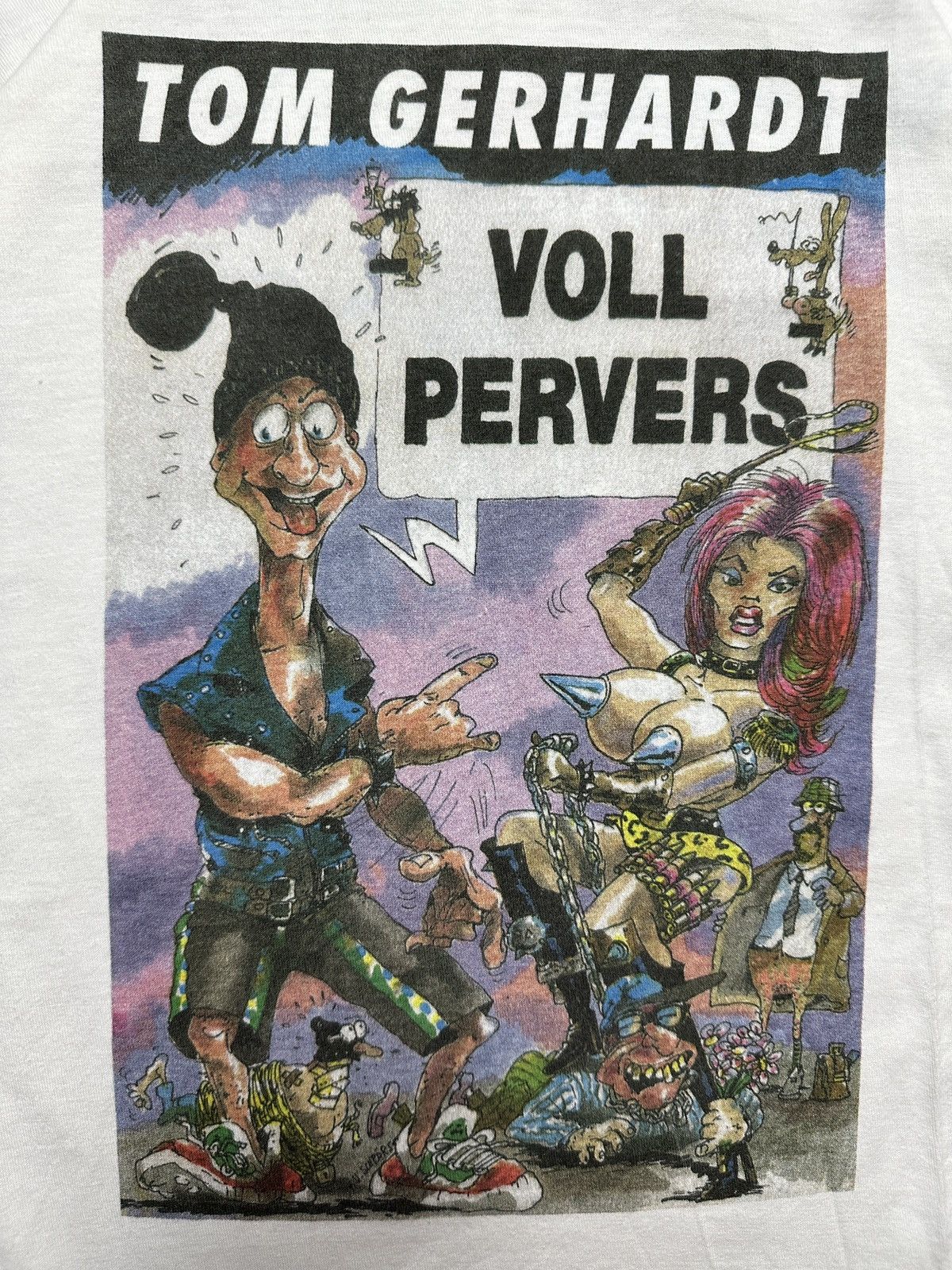 Vintage Tom Gerhardt Voll Pervers Tour ‘95 Humor Crazy Print 1995 Size US L / EU 52-54 / 3 - 3 Thumbnail