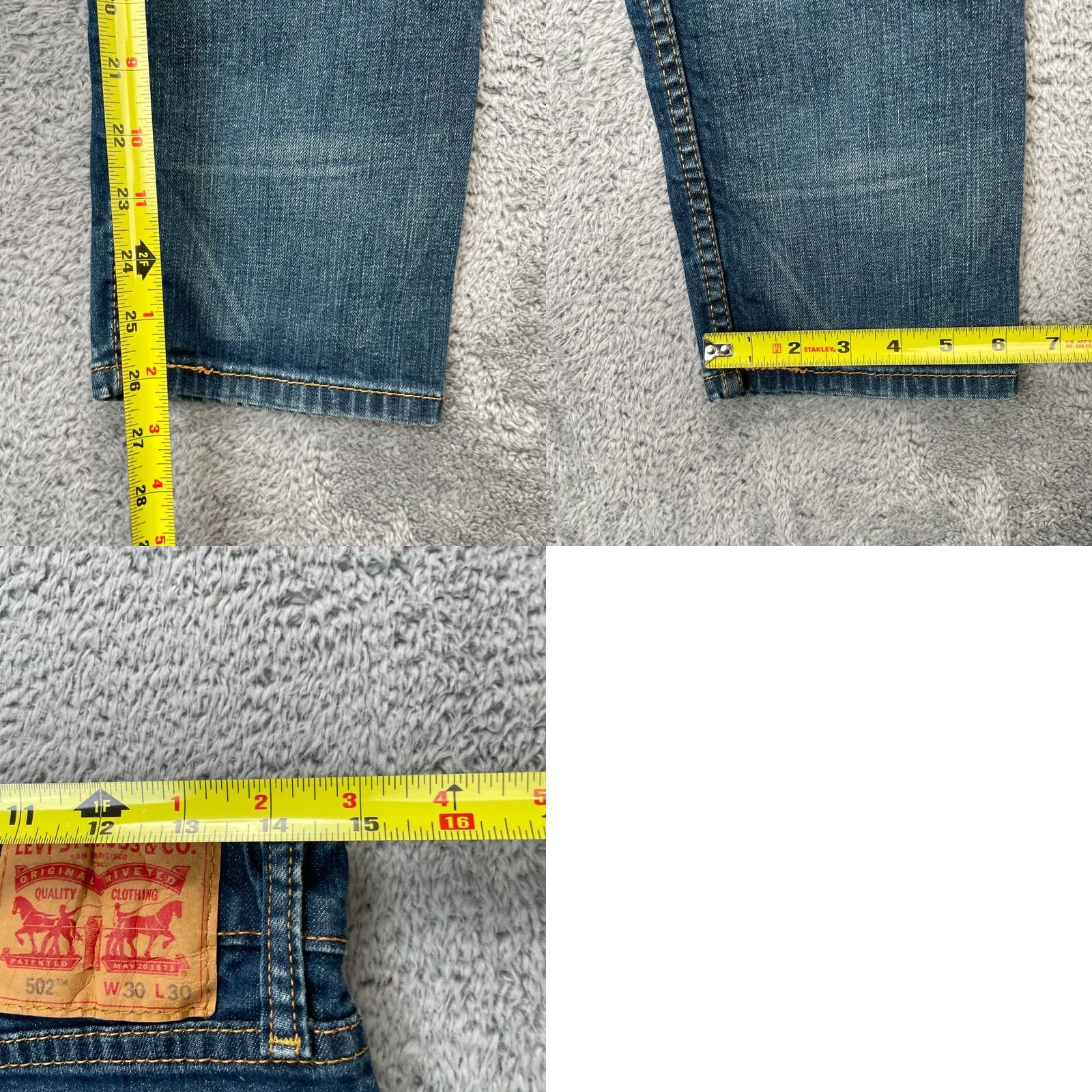 Levi's Levi's 502 Jeans Mens 30x30 Blue Tapered Denim Cotton Stretch Logo 5-Pocket Regular Fit Jeans Mens Blue Denim Logo Tapered 30x30 Size US 30 / EU 46 - 8 Thumbnail