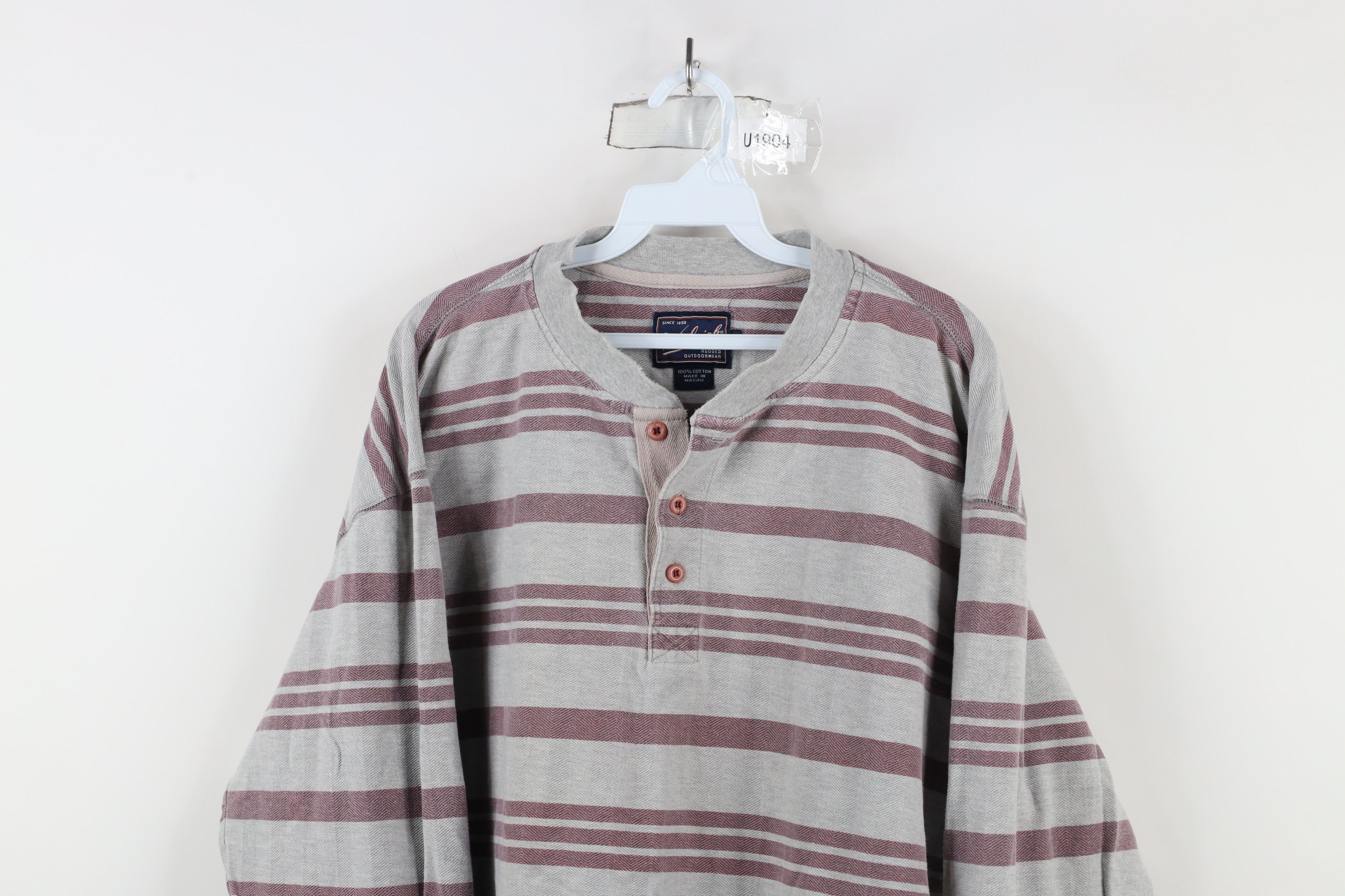 Vintage × Woolrich Woolen Mills Vintage 90s Woolrich Heavyweight Long Sleeve Henley T-Shirt Size US XL / EU 56 / 4 - 2 Thumbnail