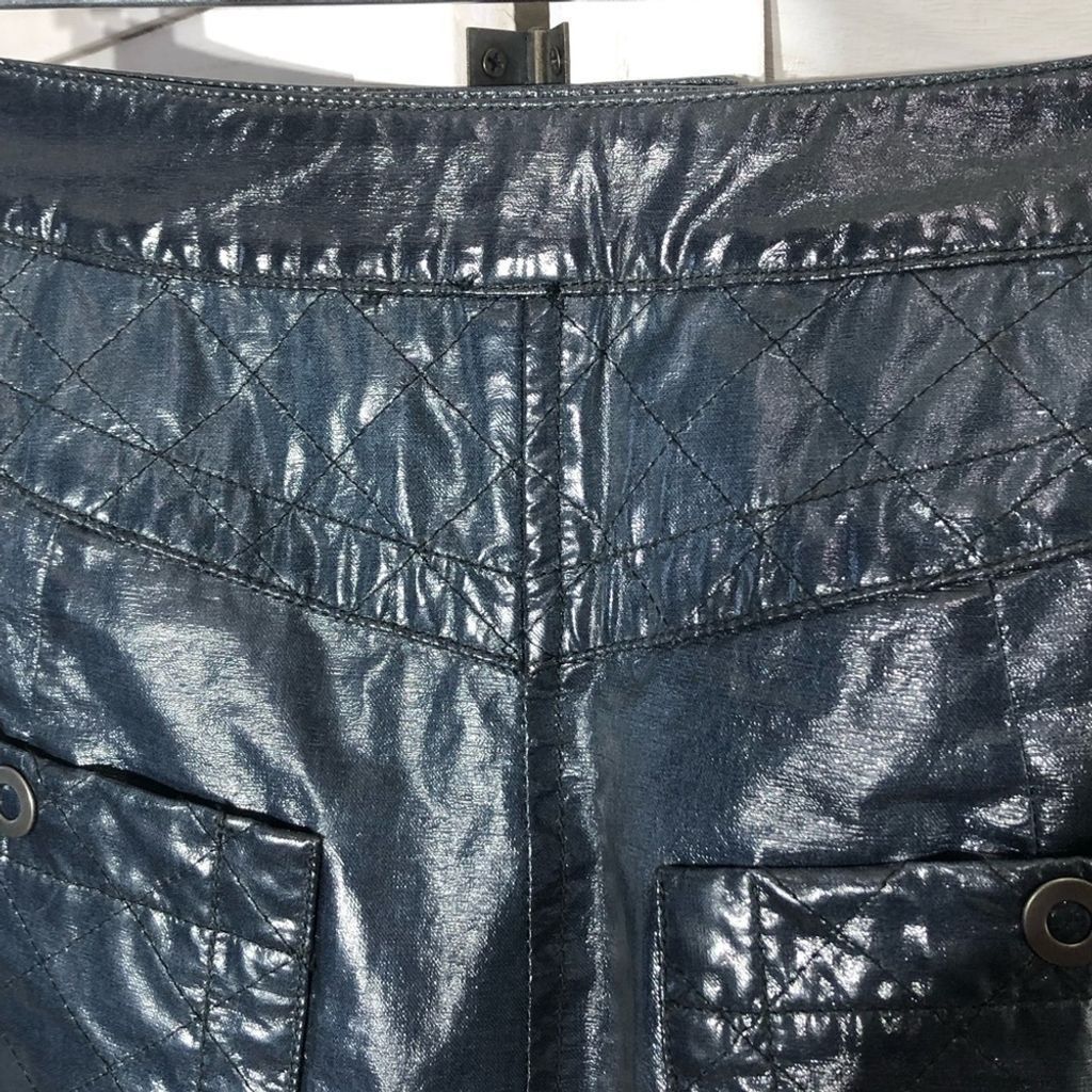 Free People NWOT FREE PEOPLE shiny blue vegan leather mini skirt sz S Size 28" / US 6 / IT 42 - 3 Thumbnail