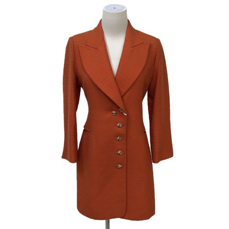 Christian Dior Monsieur Christian Dior Orange Textured Blazer Size M Size M / US 6-8 / IT 42-44 - 1 Thumbnail