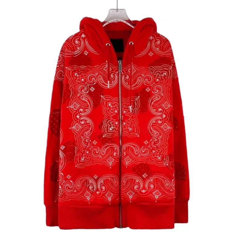 Givenchy Givenchy Red Handkerchief Print Hole Design Cotton Hooded Size US XS / EU 42 / 0 - 1 Thumbnail