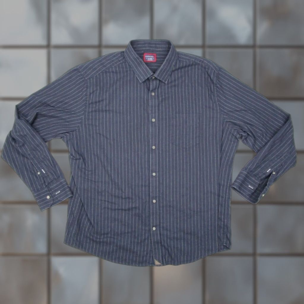 UNTUCKit VINTAGE UNTUCKit Men's Blue Pinstripe Flannel Shirt 2XL Long Sleeve Button Up Casual Classic Size US XXL / EU 58 / 5 - 1 Thumbnail