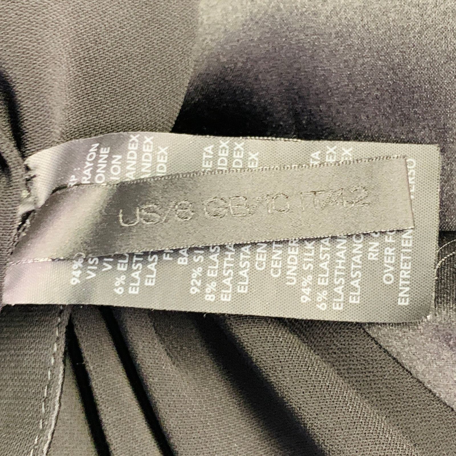 Donna Karan Black Cream Viscose Blend Mixed Materials Hidden Buttons Size M / US 6-8 / IT 42-44 - 10 Thumbnail
