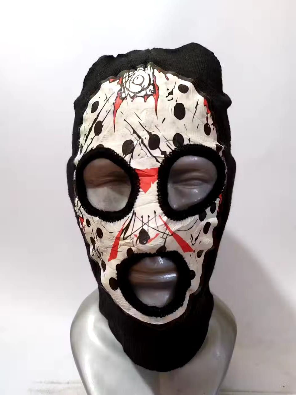 image of Avant Garde Unknown Skull Art Balaclava Masked Hat in Black, Men's
