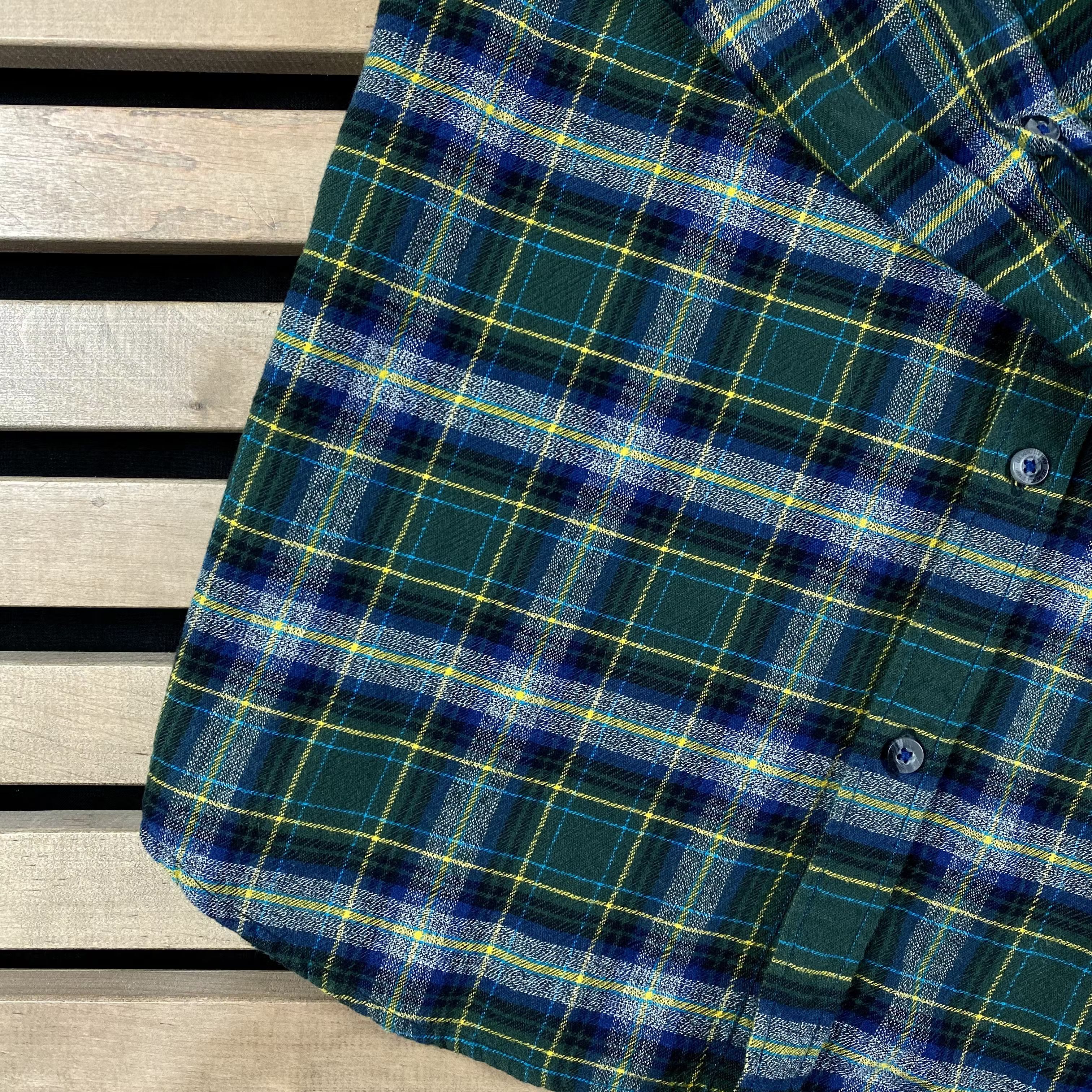 Lee × Vintage Mens Shirt Long Sleeve Flannel Lee Size L Size US L / EU 52-54 / 3 - 3 Thumbnail
