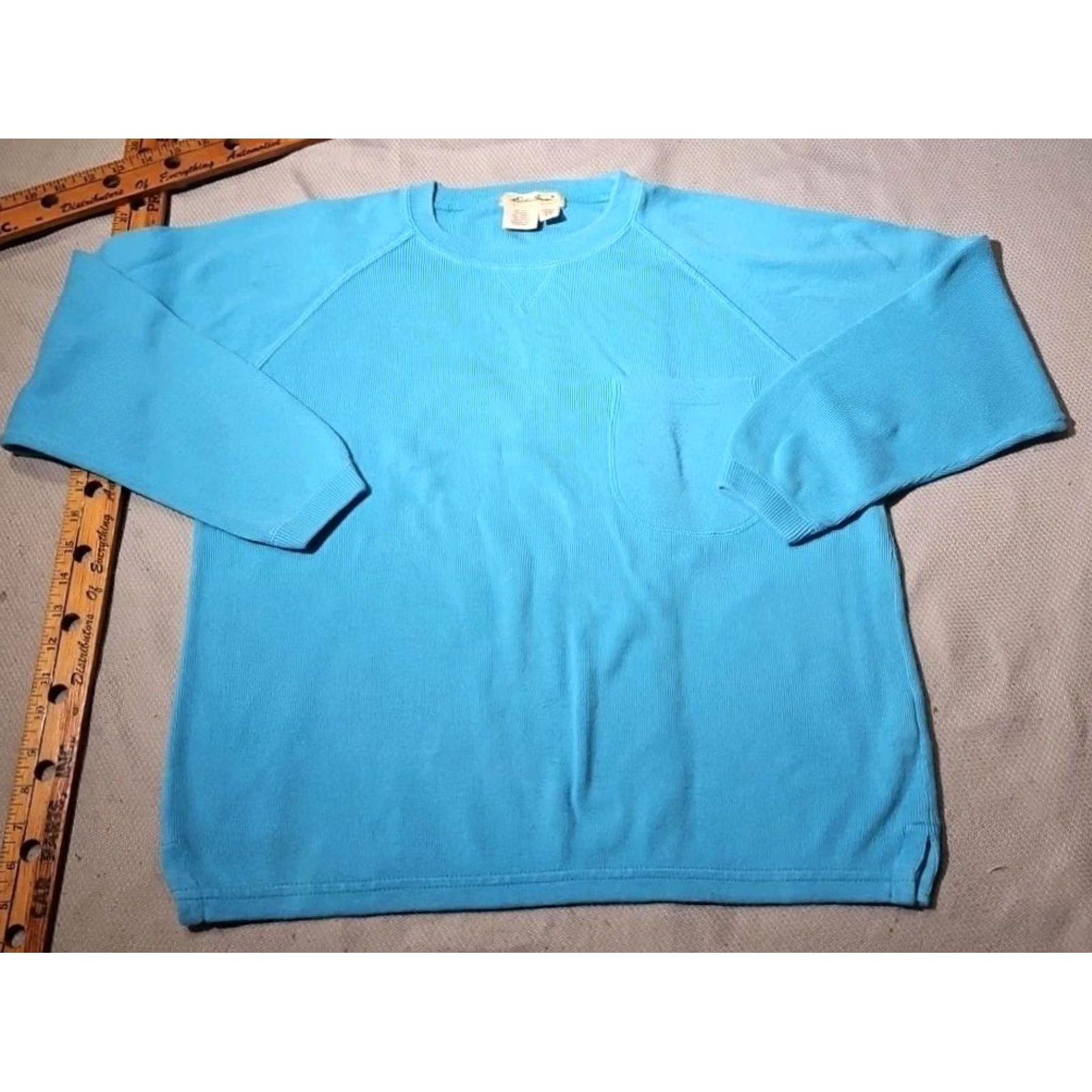 Eddie Bauer VINTAGE Eddie Bauer Sweater Womens Small Blue Ribbed Crewneck Pocket USA Made Shirt Womens Small Blue Ribbed Crewneck Pocket USA Made Size S / US 4 / IT 40 - 2 Thumbnail