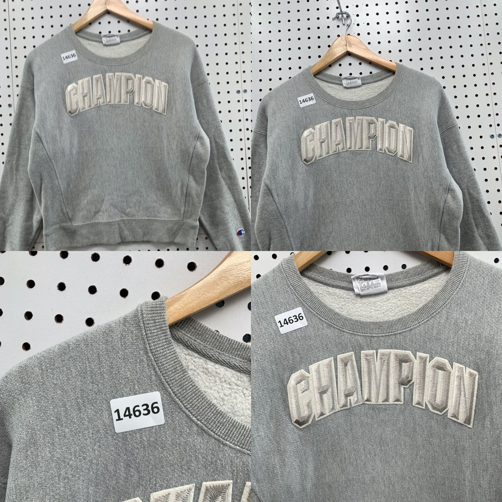 Champion Champion Sweatshirt Women Small Gray Embroidered Spellout Reverse Weave Pullover Size S / US 4 / IT 40 - 8 Thumbnail