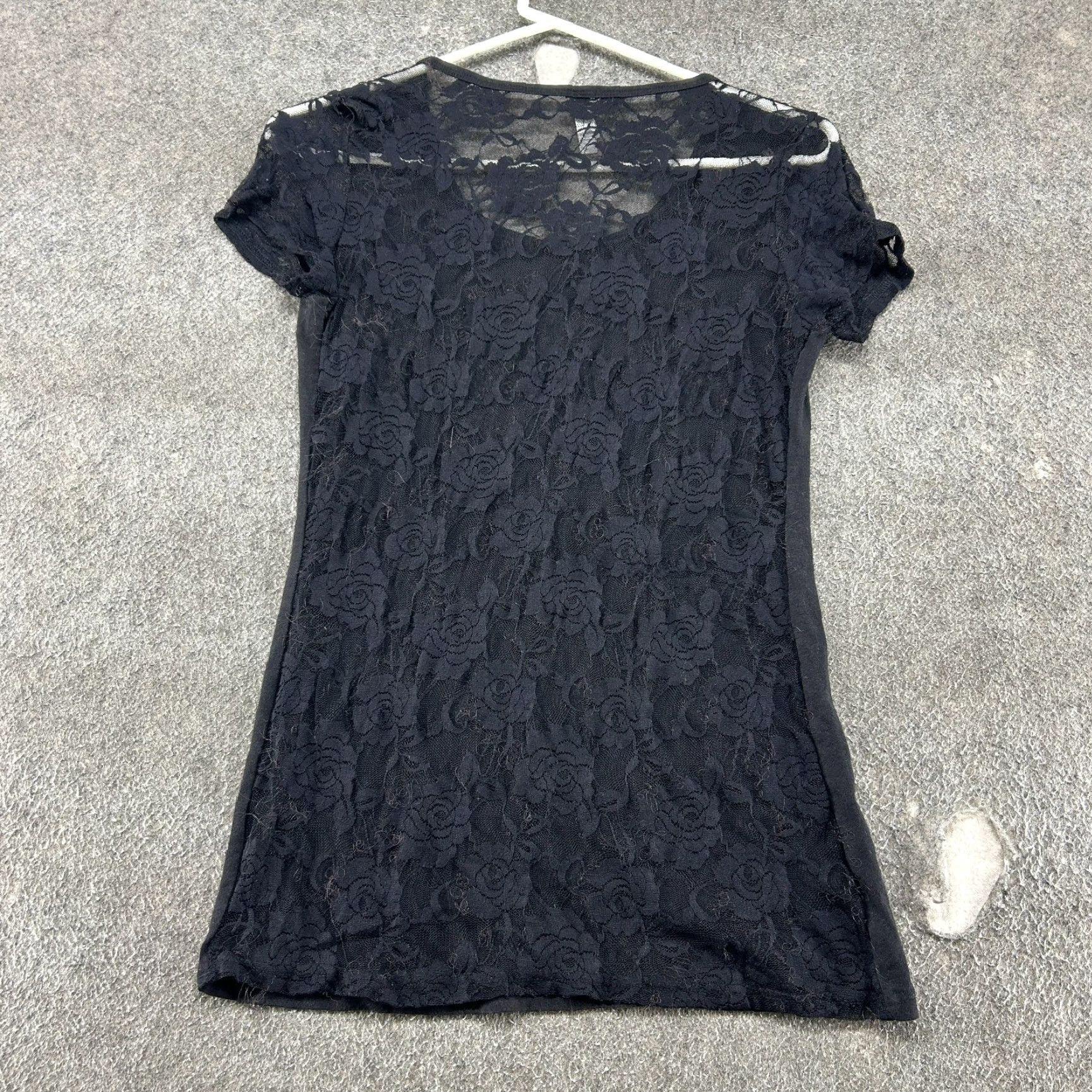 Vintage VINTAGE RESERVED Las Vegas Shirt Womens XL Black Rhinestone Lace Floral Y2K Cap Sleeve Crew Neck T-Shirt Casual Womens Size XL / US 12-14 / IT 48-50 - 5 Thumbnail