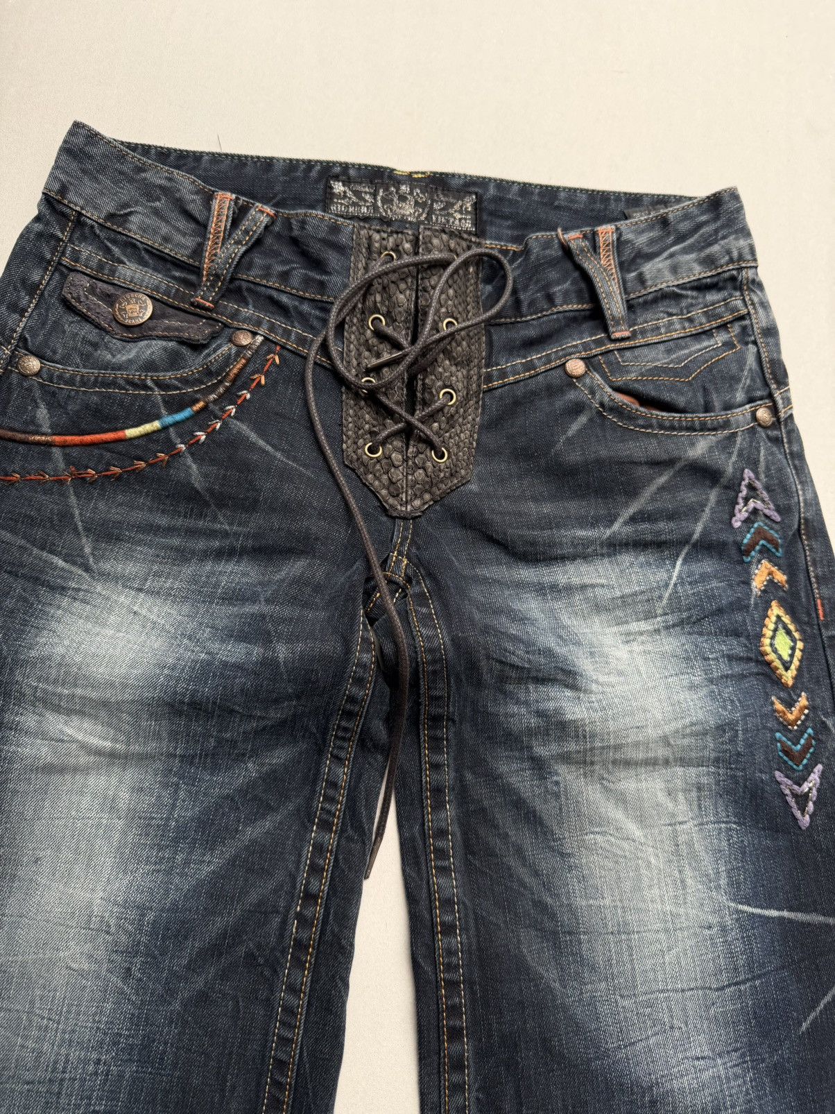 Lace up flare jeans