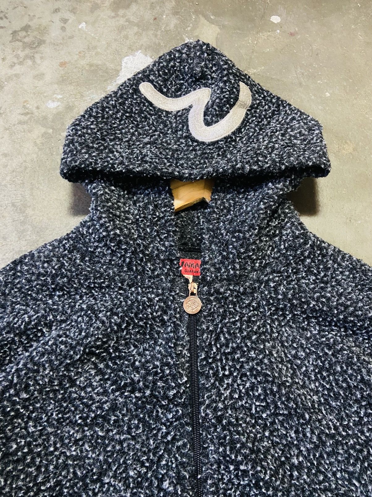 Evisu Vintage Evisu Sherpa Fleece Zip-Up Hoodie - Charcoal Marl Size US L / EU 52-54 / 3 - 8 Thumbnail